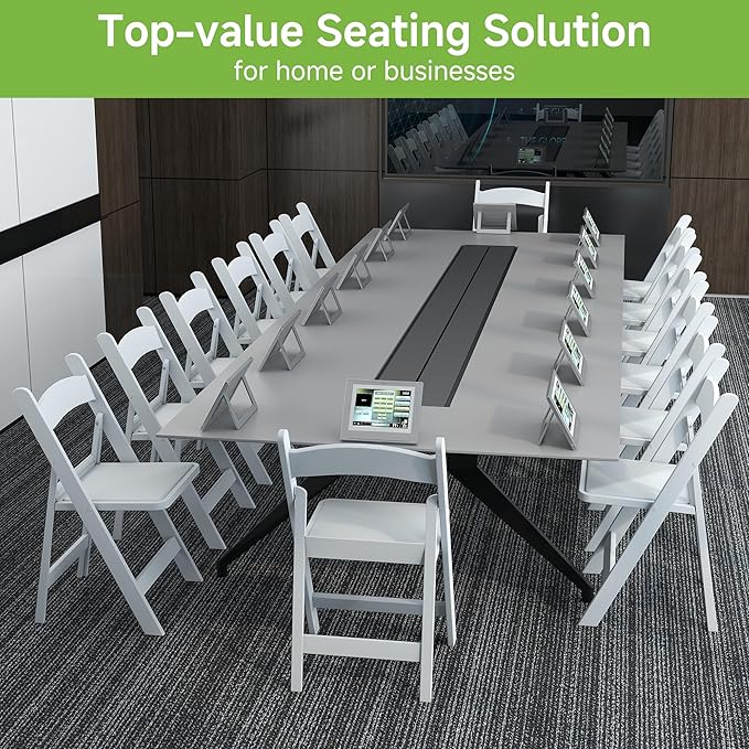 Real Relax White Resin Folding Chairs - Image 8