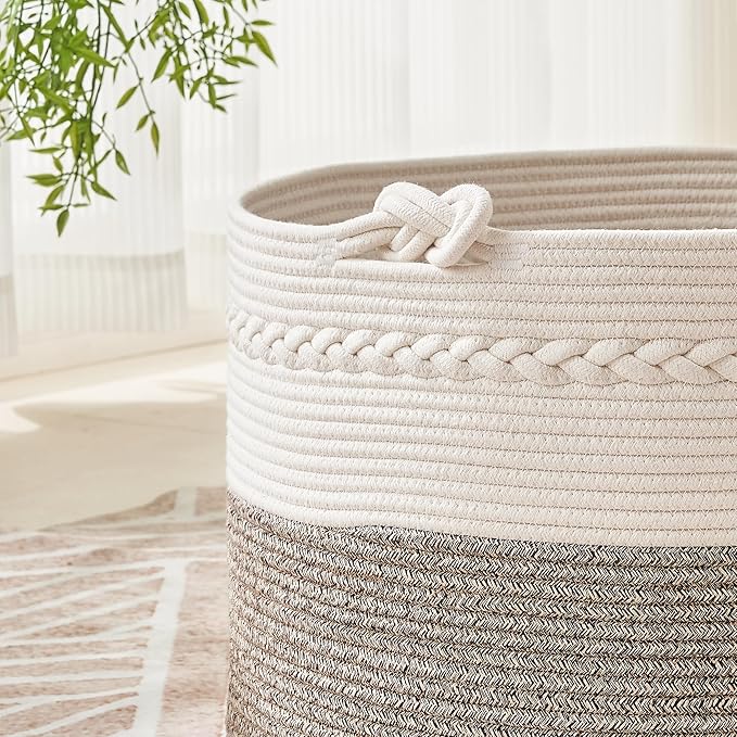 KAKAMAY Large Blanket Basket, Woven Baskets - Image 5