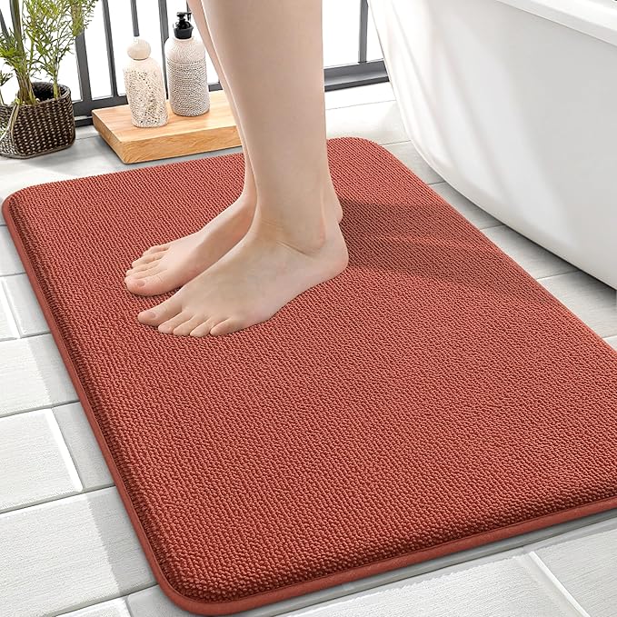 OLANLY Thick Memory Foam Bath Mat Rug 24x16, Extra Soft Absorbent Bathroom Rug by OLANLY