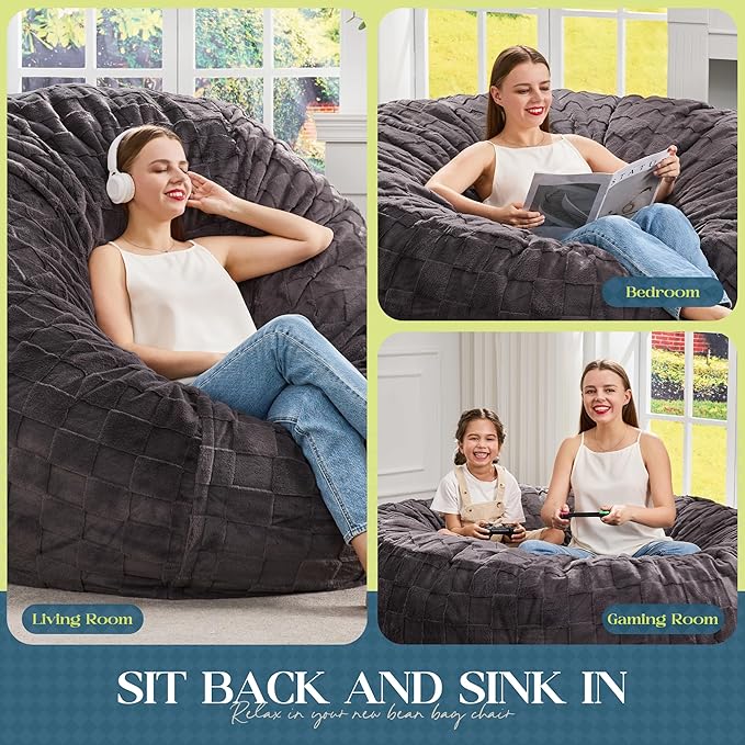 Hobestluk Bean Bag Chairs Beanbag Chair - Image 5