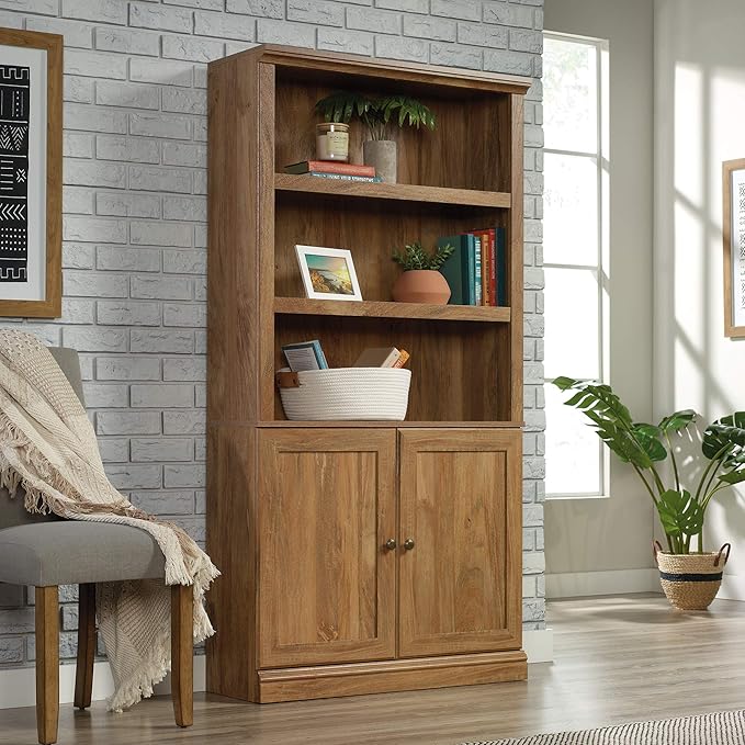 Sauder Miscellaneous Storage Transitional 3-Shelf 2-Door Bookcase/ Book shelf - Image 2