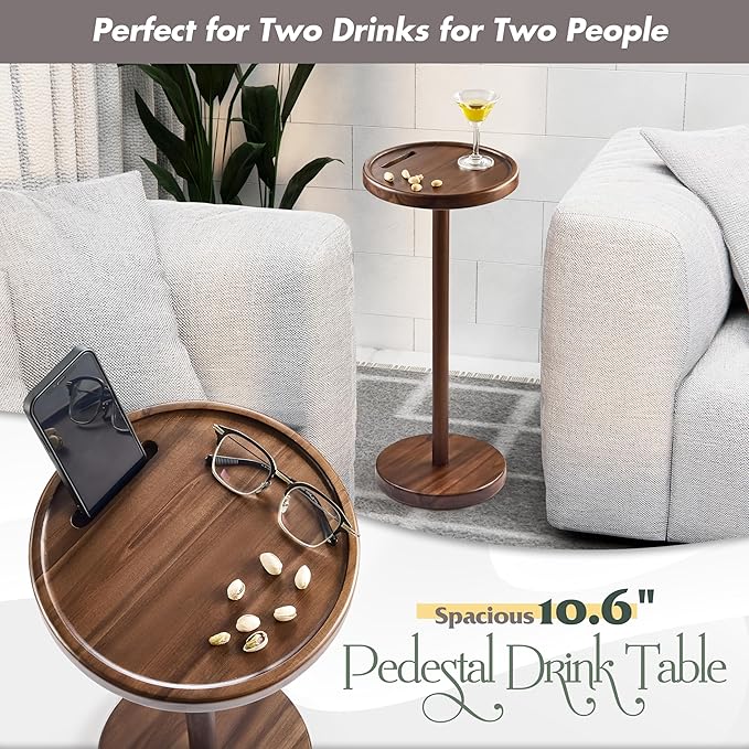 Drink Table, 24.4" Tall Compact Side Table - Image 6