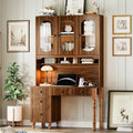 Merax 47'' Executive Desk with Charging Station and Hutch, Home Office Desk by Merax