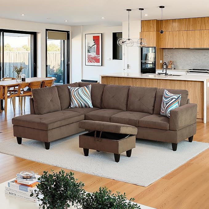 NicBex Sectional Couch 3 Pieces Sofa Set by NicBex