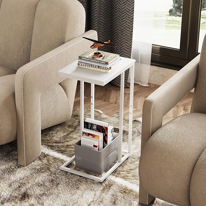 WLIVE Side Table, C Shaped End Table - Image 6
