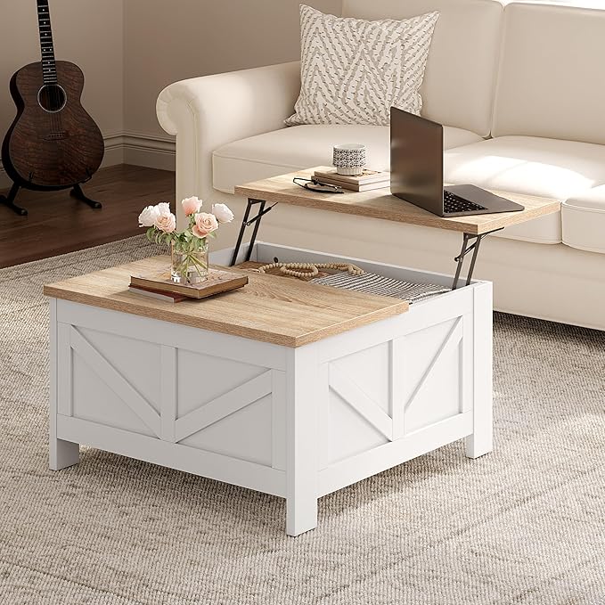 Yaheetech Farmhouse Lift Top Coffee Table - Image 2