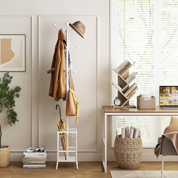 Hoctieon 4 Tier Tree Bookshelf, 4 Shelf Bookcase, Modern Book Storage, Free - Image 9