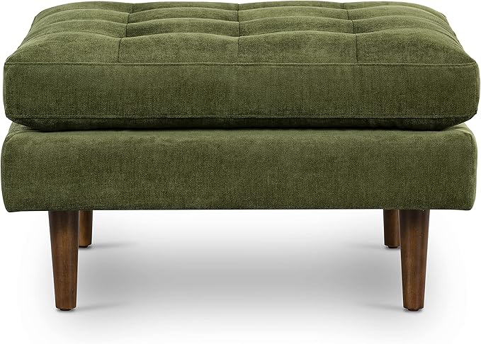 Poly and Bark Napa Velvet Ottoman in Distressed Green - Image 3