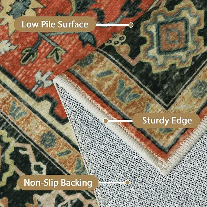 GENIMO 2x5 Runner Rugs for Hallway, Machine Washable Non Slip Vintage Rugs - Image 4