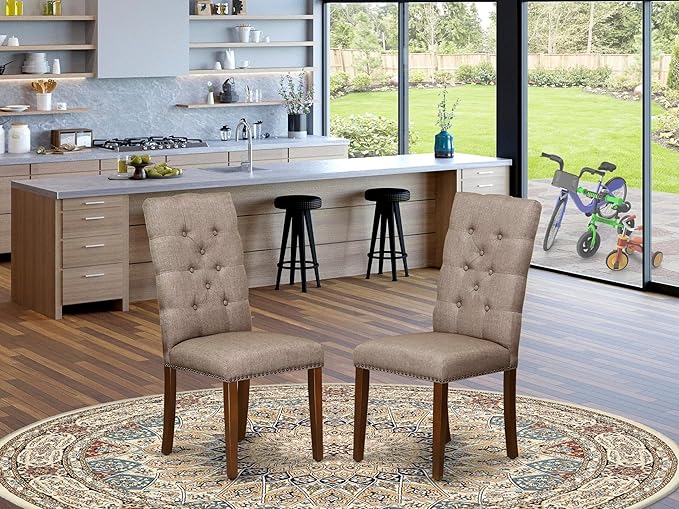 East West Furniture ELP3T16 Elsa Parson Dining Chairs - Image 2