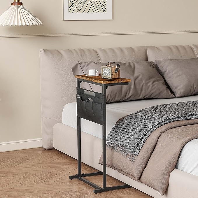 C Shaped End Table, Side Table for Sofa, Small TV Tray, Couch Table - Image 6