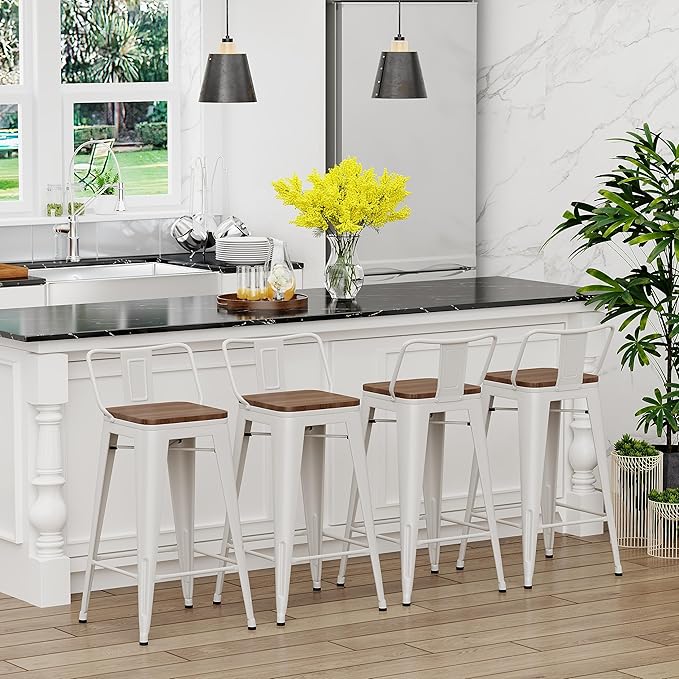 Yongchuang 26 inch Bar Stools Set of 4 Kitchen Counter Height Chairs - Image 4