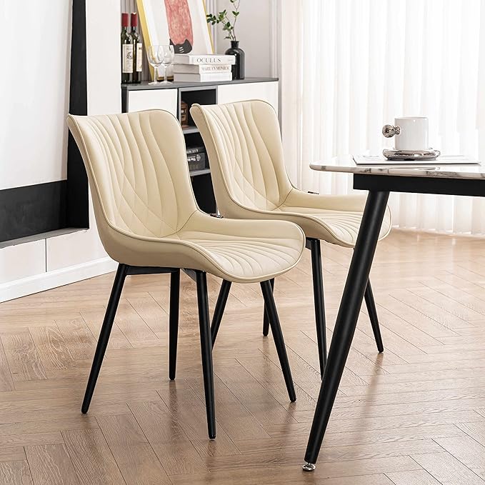 YOUTASTE Dining Chairs Set of 2 Upholstered Mid Century Modern Kitchen Dining - Image 7