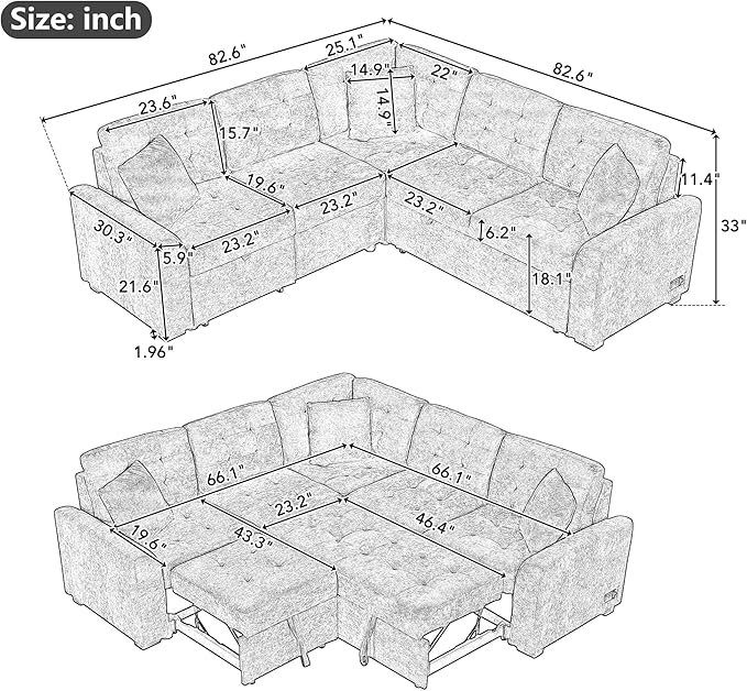 82" Convertible Sleeper Sofa - Image 2