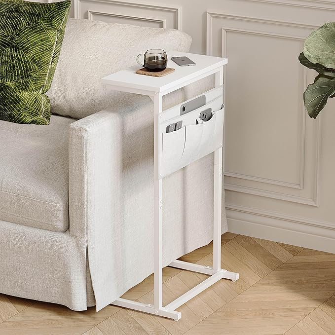 C Shaped End Table, Side Table for Sofa, Small TV Tray, Couch Table - Image 8