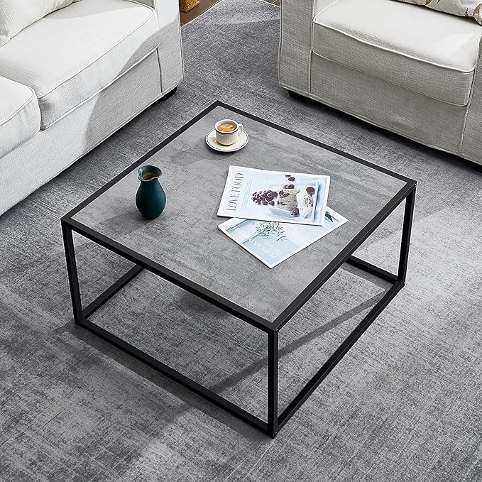 SAYGOER Small Coffee Table Square Modern Coffee Tables - Image 2
