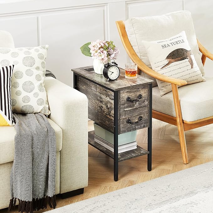 VECELO End Tables, Narrow Nightstands - Image 9