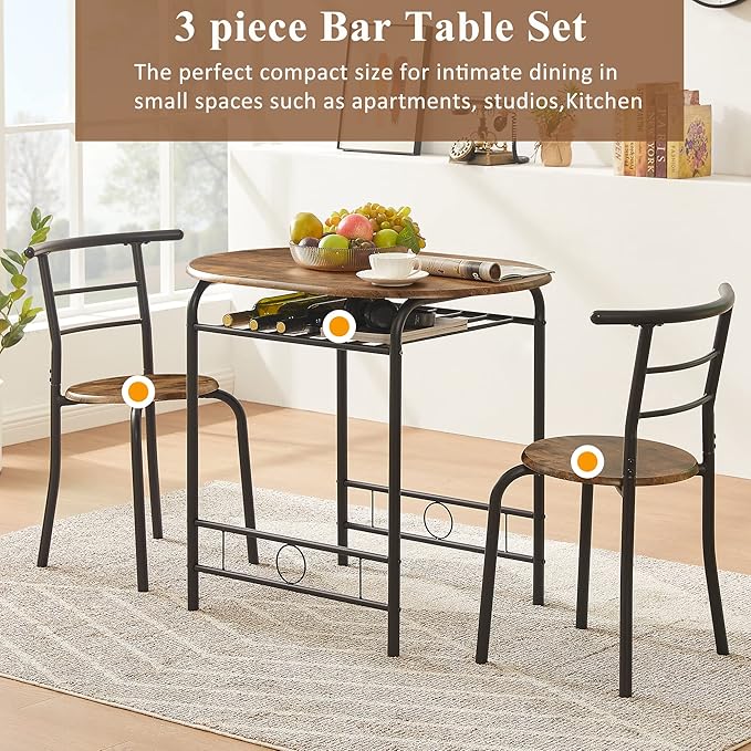 VECELO 3-Piece Dining Table Set - Image 2