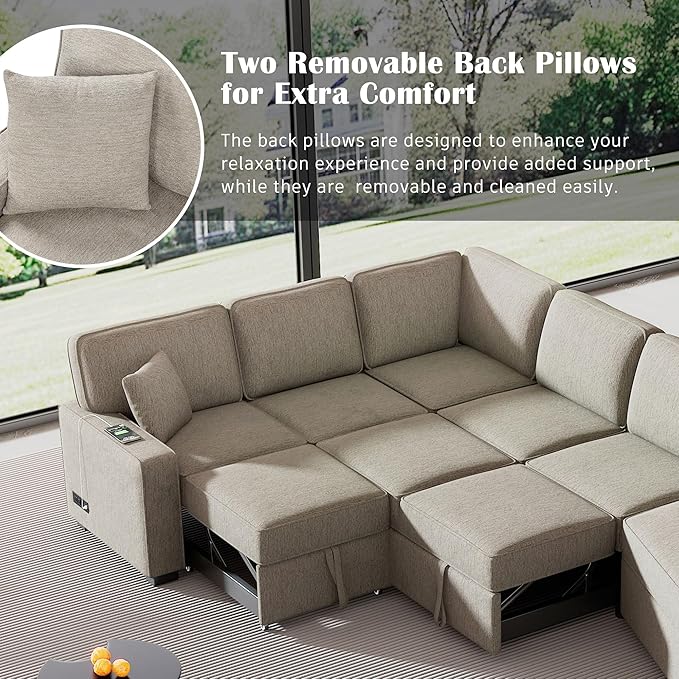 126" Extra Large Pull-Out Sofa Bed - Image 5