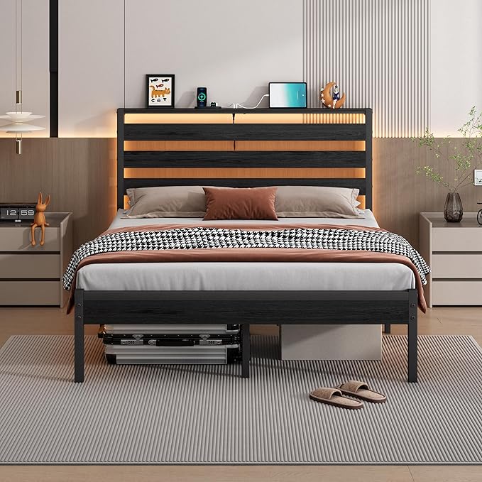 14 Inch Classic Metal Platform Bed Frame-Queen Bed Frame by CLIBFENG