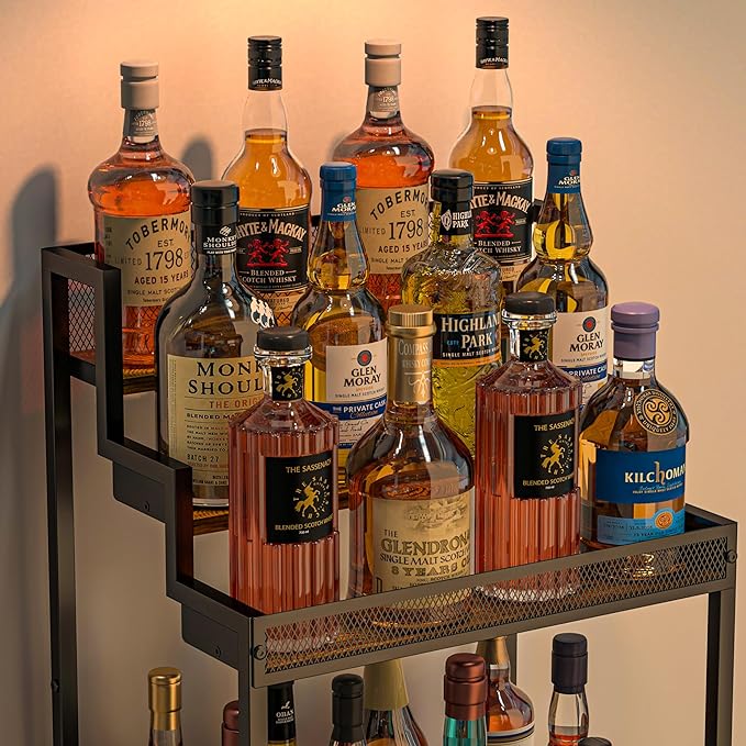 Tiered Liquor Stand with Bar Cabinet - Image 2