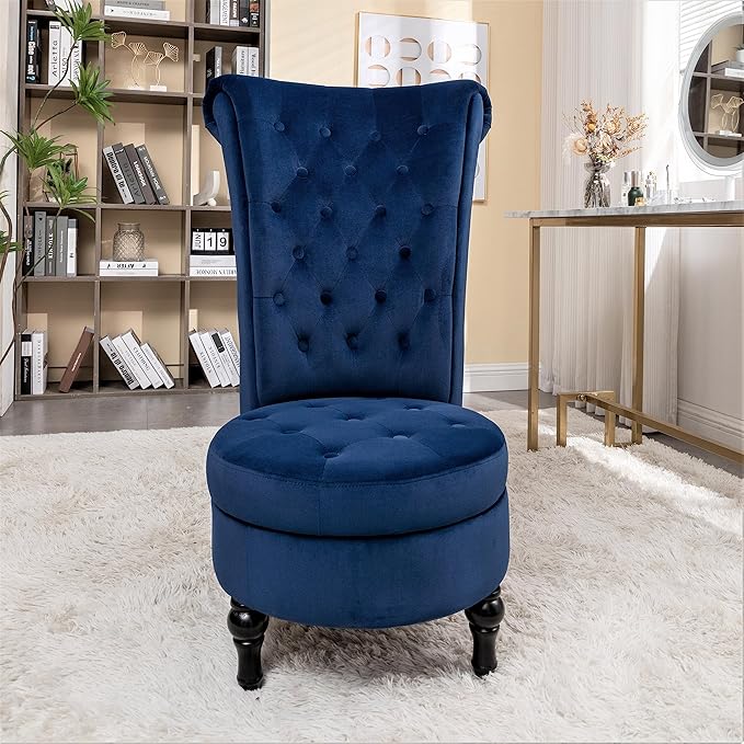 Container Furniture Direct Royal High-Back Velvet Accent Chair - Image 15