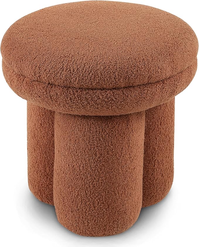 Furniture of America Rami Modern 18-inch Mushroom-Shape Upholstered Ottoman - Image 4