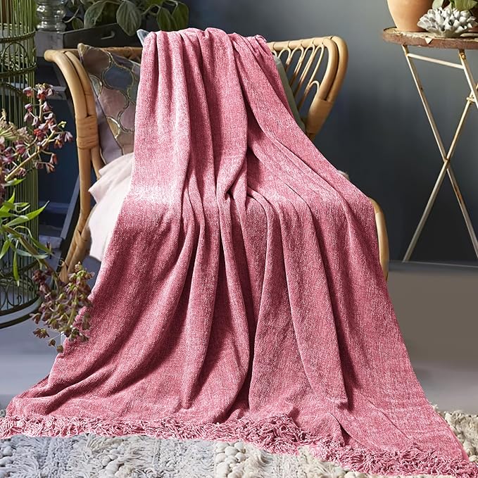 Chenille Throw Blanket for Couch 60"X 80" Twin, Soft Cozy Throws - Image 8