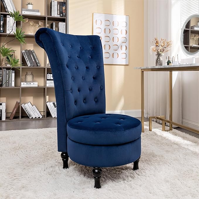 Container Furniture Direct Royal High-Back Velvet Accent Chair - Image 14