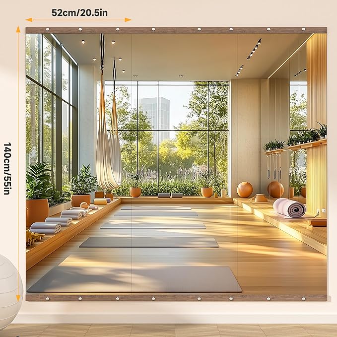 Hasipu 3Pcs 55''x20'' Home Gym Mirror Large Full Length Wall Mounted Full Body - Image 2