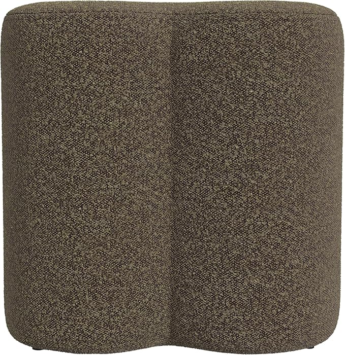 HomePop Upholstered Clover Shaped Ottoman Home Décor | Foot Rest Pouf – Dark - Image 5