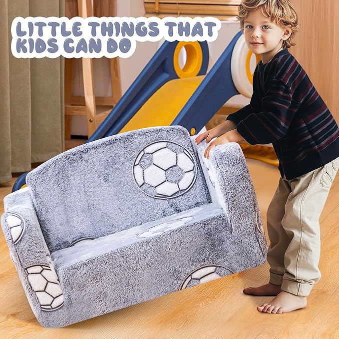 Lamerge 2-in-1 Toddler Couch, Glow in The Dark Baby Floor Bed, Foldable Toddler - Image 8