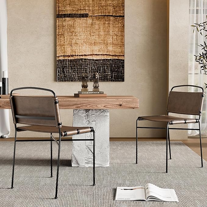 Mid-Century Modern Dining Chairs Set of 2, High-End Stylish Kitchen Restaurant by CYSISTERS