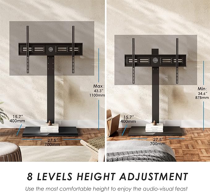 FITUEYES Iron Base Universal Floor TV Stand - Image 4