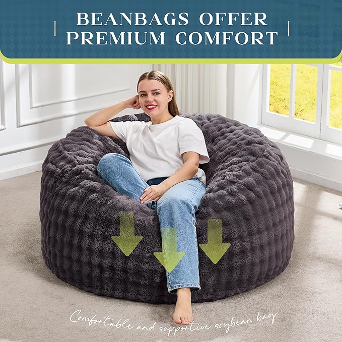 Hobestluk Bean Bag Chairs 3ft Beanbag Chair - Image 6