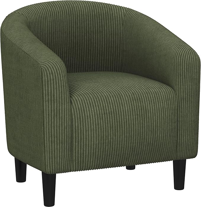 Yaheetech Accent Barrel Chair, Corduroy Fabric Club Chair, Furry Sherpa Elegant by Yaheetech