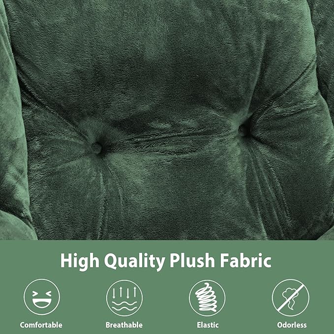 Lazy Chair with Folding Ottoman, Accent Chair Plush Upholstered with Metal - Image 9