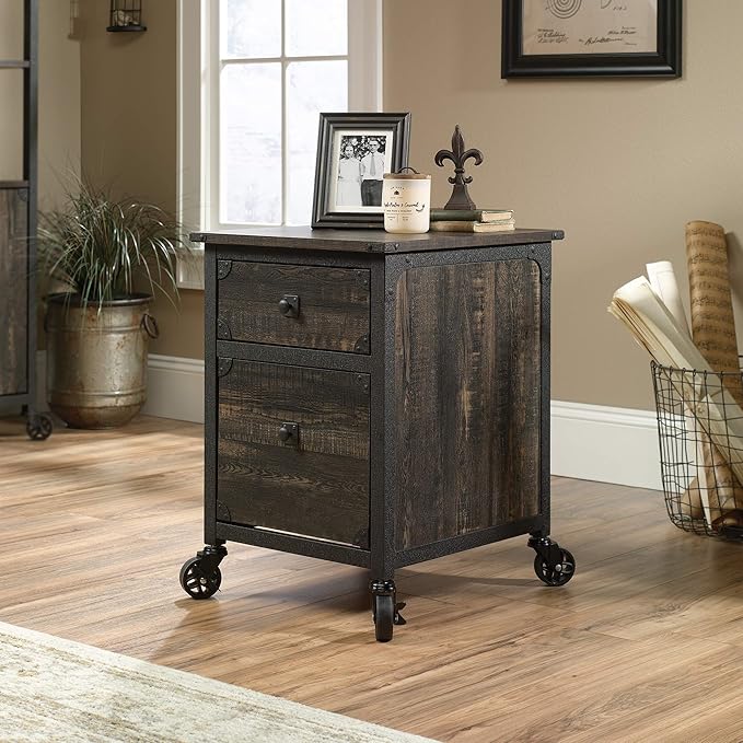 Sauder Steel River File Pedestal, L: 20.87" x W: 23.86" x H: 26.58", Carbon Oak - Image 2