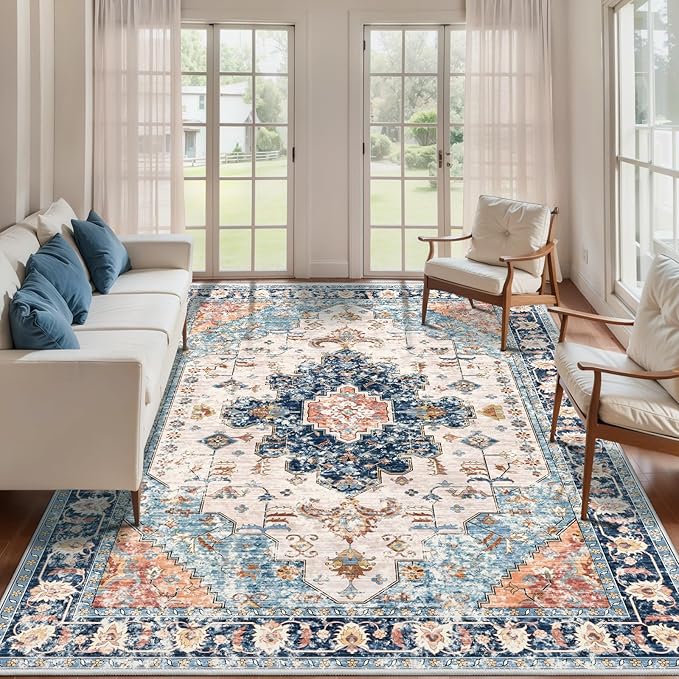 Tangsoo 4x6 Area Rug for Living Room, Washable Vintage Indoor, Distressed by Tangsoo