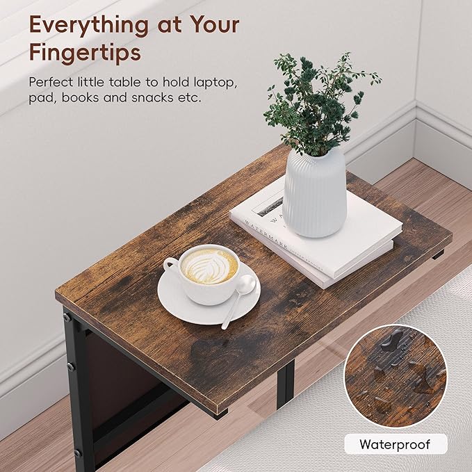 Vagusicc C Shaped End Table Set of 2, Tall Side Table - Image 8