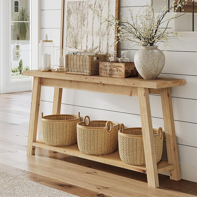 LITTLE TREE 70.9" Solid Wood Console Table - Image 4