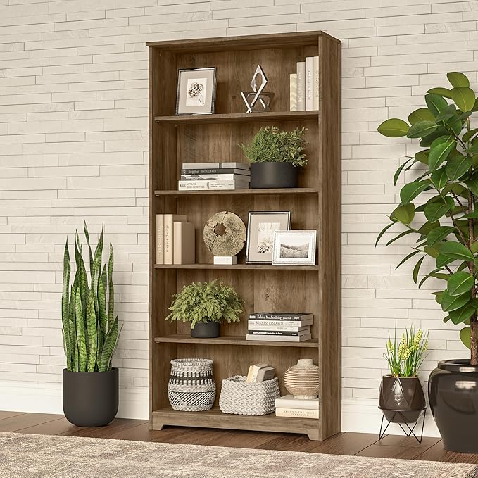Bush Furniture Tall 5 Shelf Bookcase, Large Open Bookshelf, Sturdy Display - Image 2