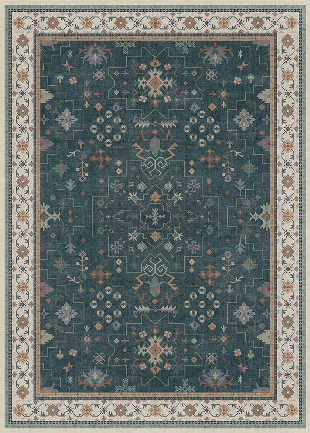 Dark Green Oushak Living Room Rug 10x14 - Image 2