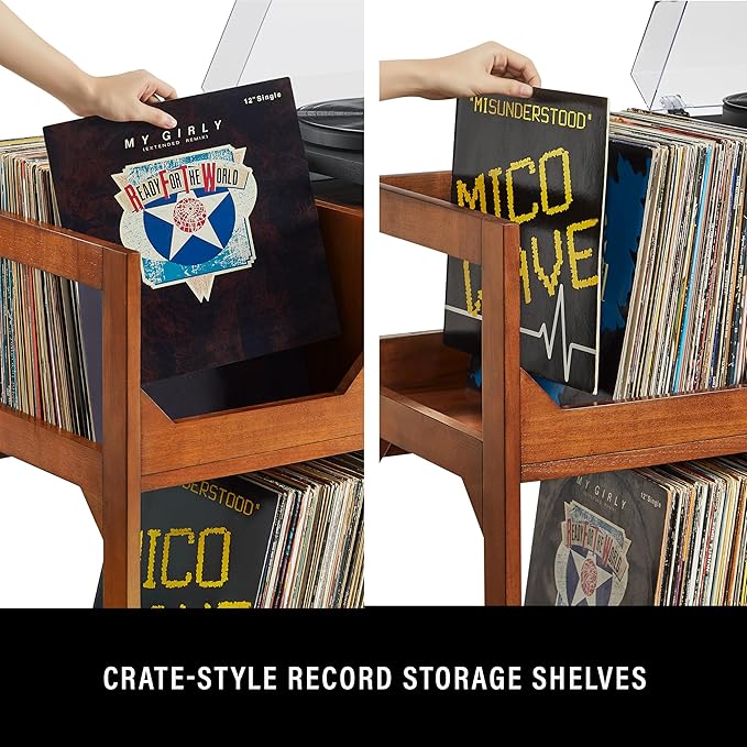 Crosley Furniture Asheville Mid-Century Modern Media Console Record Player Stand - Image 7