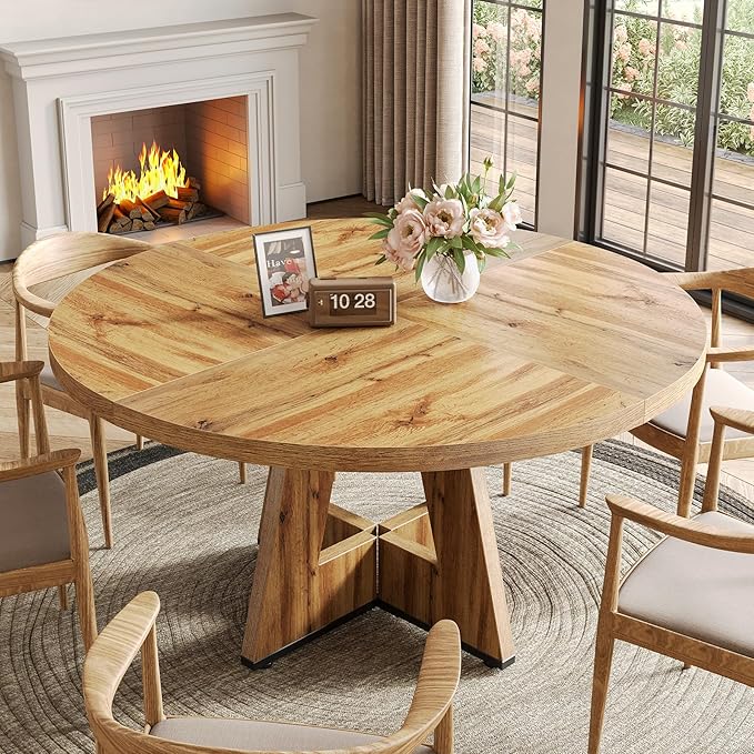 LITTLE TREE Round Dining Table for 4-6 People, 47 Inches - Image 4