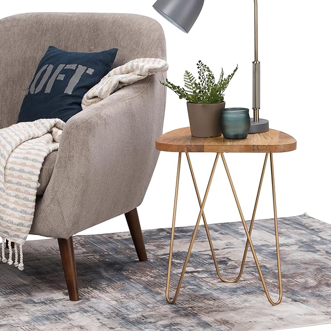 SIMPLIHOME Patrice Modern 18 inch Wide Metal and Wood Accent Side Table in - Image 2