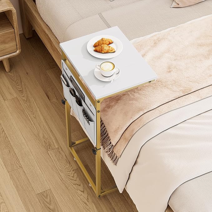 Vagusicc C Shaped End Table, Adjustable Height Small Couch Side Table - Image 5