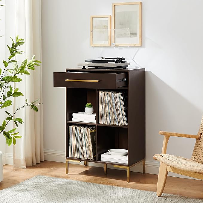 Crosley Furniture Juno Cube Bookcase and Record Player Stand - Image 9