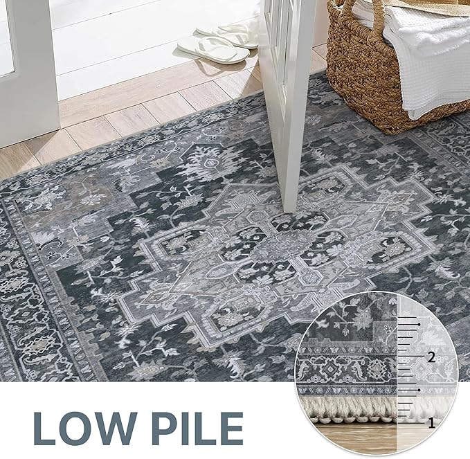 GENIMO 10x12 Area Rugs for Living Room, Machine Washable Non Slip Vintage Rugs - Image 4