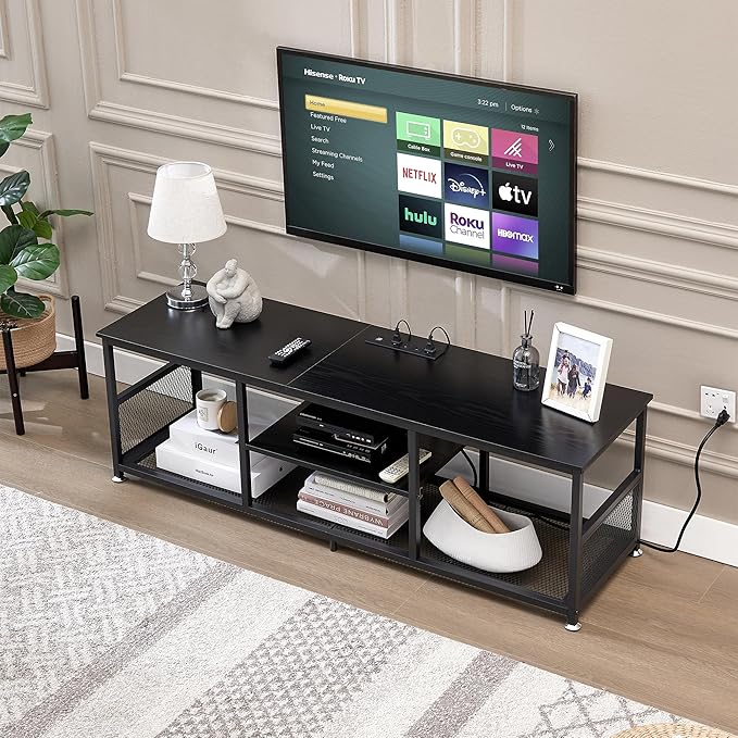 VECELO TV Stand with Power Outlets - Image 2